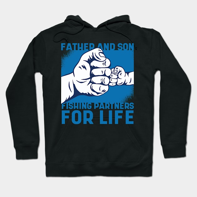 Father and son fishing partners for life Hoodie by Black Phoenix Designs